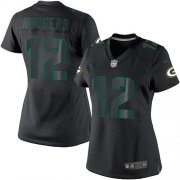 Wholesale Cheap Nike Packers #12 Aaron Rodgers Black Impact Women's Stitched NFL Limited Jersey