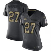 Wholesale Cheap Nike Bengals #27 Dre Kirkpatrick Black Women's Stitched NFL Limited 2016 Salute to Service Jersey