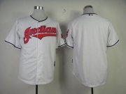 Wholesale Cheap Indians Blank White Cool Base Stitched MLB Jersey