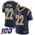 Wholesale Cheap Nike Rams #22 Marcus Peters Navy Blue Team Color Men's Stitched NFL 100th Season Vapor Limited Jersey