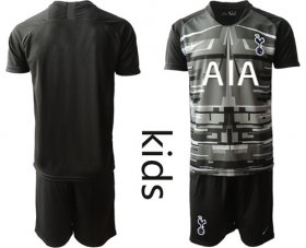 Wholesale Cheap Tottenham Hotspur Blank Black Goalkeeper Kid Soccer Club Jersey