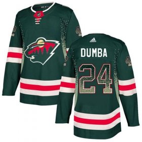 Wholesale Cheap Adidas Wild #24 Matt Dumba Green Home Authentic Drift Fashion Stitched NHL Jersey