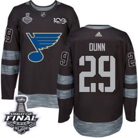 Wholesale Cheap Adidas Blues #29 Vince Dunn Black 1917-2017 100th Anniversary 2019 Stanley Cup Final Stitched NHL Jersey