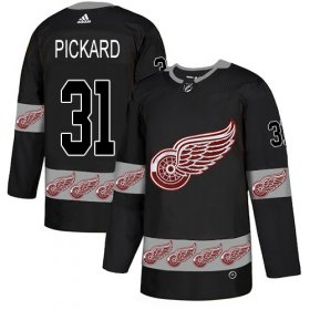 Wholesale Cheap Adidas Red Wings #31 Calvin Pickard Black Authentic Team Logo Fashion Stitched NHL Jersey
