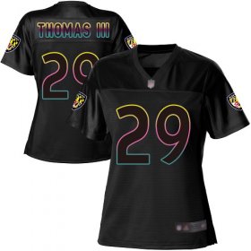 Wholesale Cheap Nike Ravens #29 Earl Thomas III Black Women\'s NFL Fashion Game Jersey