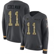 Wholesale Cheap Nike Patriots #11 Julian Edelman Anthracite Salute to Service Women's Stitched NFL Limited Therma Long Sleeve Jersey