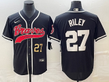 Wholesale Cheap Men's Atlanta Braves #27 Austin Riley Number Black Cool Base Stitched Baseball Jersey
