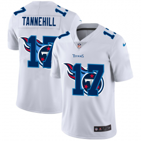 Wholesale Cheap Tennessee Titans #17 Ryan Tannehill White Men\'s Nike Team Logo Dual Overlap Limited NFL Jersey