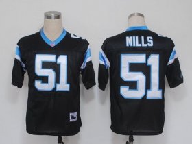 Wholesale Cheap Mitchell And Ness Panthers #51 Sam Mills Black Stitched NFL Jersey