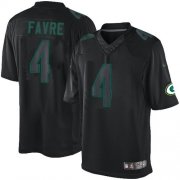 Wholesale Cheap Nike Packers #4 Brett Favre Black Men's Stitched NFL Impact Limited Jersey