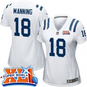 Wholesale Cheap Nike Colts #18 Peyton Manning White Super Bowl XLI Women's Stitched NFL Elite Jersey