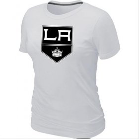 Wholesale Cheap Women\'s Los Angeles Kings Big & Tall Logo White NHL T-Shirt