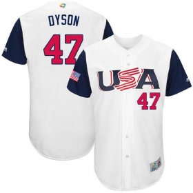 Wholesale Cheap Team USA #47 Sam Dyson White 2017 World MLB Classic Authentic Stitched MLB Jersey