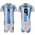 Cheap Men's Argentina #9 Gabriel Batistuta White Blue 2024-25 Home Soccer Jersey Suit