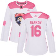 Wholesale Cheap Adidas Panthers #16 Aleksander Barkov White/Pink Authentic Fashion Women's Stitched NHL Jersey