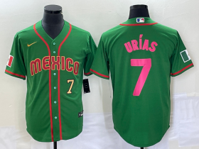 Wholesale Cheap Men\'s Mexico Baseball #7 Julio Urias Number 2023 Green World Classic Stitched Jersey6