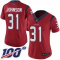 Wholesale Cheap Nike Texans #31 David Johnson Red Alternate Women's Stitched NFL 100th Season Vapor Untouchable Limited Jersey