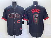 Wholesale Cheap Men's Cincinnati Reds #6 Jonathan India Black 2023 City Connect With Patch Stitched Jersey1