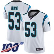 Wholesale Cheap Nike Panthers #53 Brian Burns White Men's Stitched NFL 100th Season Vapor Limited Jersey