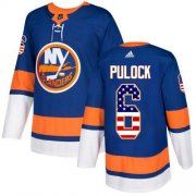 Wholesale Cheap Adidas Islanders #6 Ryan Pulock Royal Blue Home Authentic USA Flag Stitched NHL Jersey