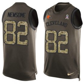 Wholesale Cheap Nike Browns #82 Ozzie Newsome Green Men\'s Stitched NFL Limited Salute To Service Tank Top Jersey