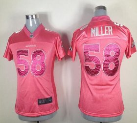 Wholesale Cheap Nike Broncos #58 Von Miller Pink Sweetheart Women\'s Stitched NFL Elite Jersey
