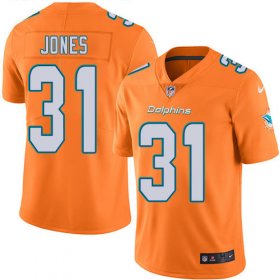 Wholesale Cheap Nike Dolphins #31 Byron Jones Orange Men\'s Stitched NFL Limited Rush Jersey