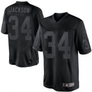 Wholesale Cheap Nike Raiders #34 Bo Jackson Black Men's Stitched NFL Drenched Limited Jersey