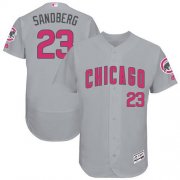 Wholesale Cheap Cubs #23 Ryne Sandberg Grey Flexbase Authentic Collection Mother's Day Stitched MLB Jersey