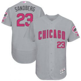 Wholesale Cheap Cubs #23 Ryne Sandberg Grey Flexbase Authentic Collection Mother\'s Day Stitched MLB Jersey