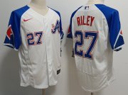 Cheap Men's Atlanta Braves #27 Austin Riley White 2023 City Connect Flex Base Stitched Baseball Jersey