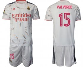 Wholesale Cheap Men 2021-2022 Club Real Madrid home white 15 Adidas Soccer Jersey