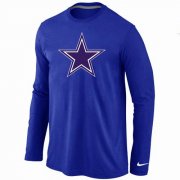 Wholesale Cheap Nike Dallas Cowboys Logo Long Sleeve T-Shirt Blue