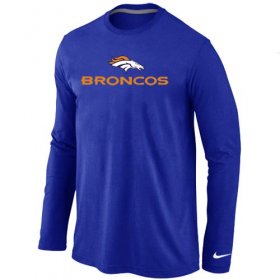 Wholesale Cheap Nike Denver Broncos Authentic Logo Long Sleeve T-Shirt Blue