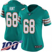 Wholesale Cheap Nike Dolphins #68 Robert Hunt Aqua Green Alternate Women's Stitched NFL 100th Season Vapor Untouchable Limited Jersey