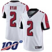 Wholesale Cheap Nike Falcons #2 Matt Ryan White Men's Stitched NFL 100th Season Vapor Limited Jersey