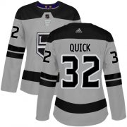 Wholesale Cheap Adidas Kings #32 Jonathan Quick Gray Alternate Authentic Women's Stitched NHL Jersey