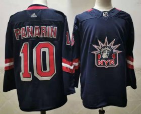 Wholesale Cheap Men\'s New York Rangers #10 Artemi Panarin Navy Blue Adidas 2020-21 Stitched NHL Jersey