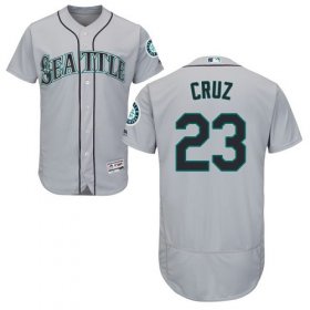 Wholesale Cheap Mariners #23 Nelson Cruz Grey Flexbase Authentic Collection Stitched MLB Jersey