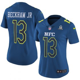 Wholesale Cheap Nike Giants #13 Odell Beckham Jr Navy Women\'s Stitched NFL Limited NFC 2017 Pro Bowl Jersey