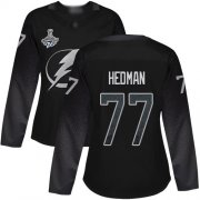 Cheap Adidas Lightning #77 Victor Hedman Black Alternate Authentic Women's 2020 Stanley Cup Champions Stitched NHL Jersey
