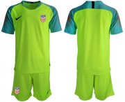 Wholesale Cheap USA Blank Shiny Green Goalkeeper Soccer Country Jersey