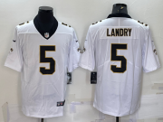 Wholesale Cheap Men's New Orleans Saints #5 Jarvis Landry White 2022 Vapor Untouchable Stitched NFL Nike Limited Jersey