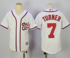 Wholesale Cheap Nationals #7 Trea Turner White Cool Base Stitched Youth MLB Jersey