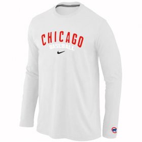 Wholesale Cheap Chicago Cubs Long Sleeve MLB T-Shirt White
