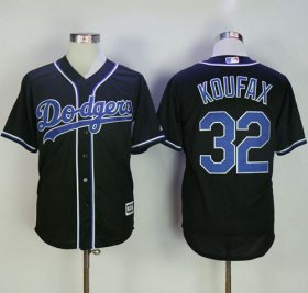 Wholesale Cheap Dodgers #32 Sandy Koufax Black Fashion Stitched MLB Jersey