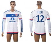 Wholesale Cheap Lyon #12 Ferri Home Long Sleeves Soccer Club Jersey