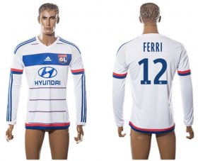 Wholesale Cheap Lyon #12 Ferri Home Long Sleeves Soccer Club Jersey