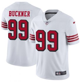 Wholesale Cheap Nike 49ers #99 DeForest Buckner White Rush Men\'s Stitched NFL Vapor Untouchable Limited Jersey
