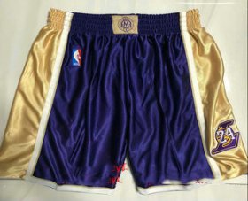 Wholesale Cheap Men\'s Los Angeles Lakers #8 #24 Kobe Bryant Purple 1996-2016 The Hall of Fame Throwback Shorts